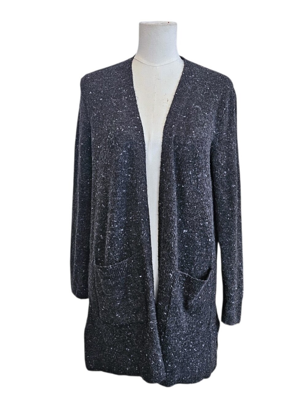 Madewell Donegal Kent Cardigan Sweater Blue Speckled Open-Front Cardigan XS